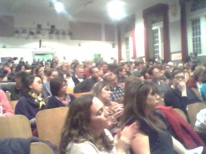 Packed auditorium at 122