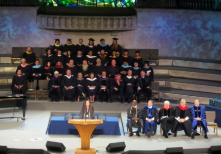 The author giving her valedictory speech.
