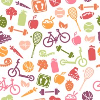 Healthy Lifestyle Seamless Pattern
